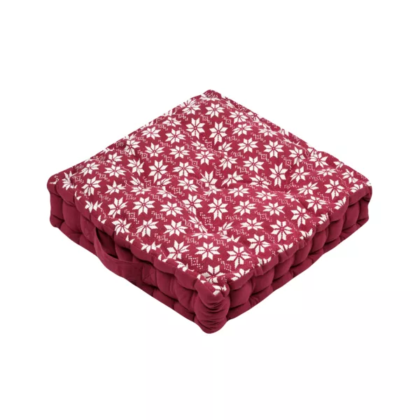 Vierkant katoenen vloerkussen (45 x 45 cm) Valgenis Rood
