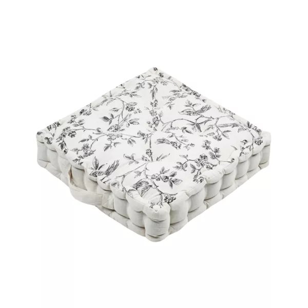 Coussin de sol carré coton bas (45 x 45 cm) Clarine Ecru