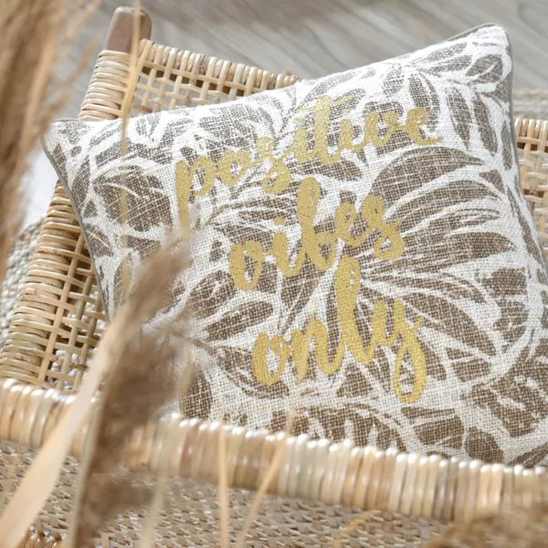 Cojín cuadrado de algodón (40 x 40 cm) Hemera Taupe