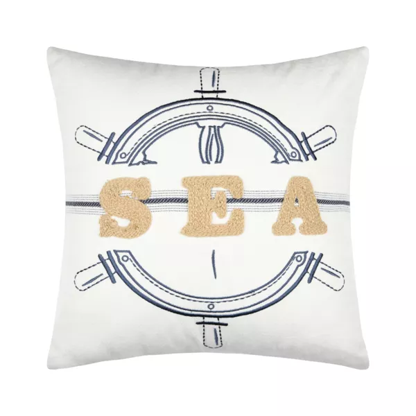 Coussin carré coton (45 x 45 cm) Maritime Bleu marine