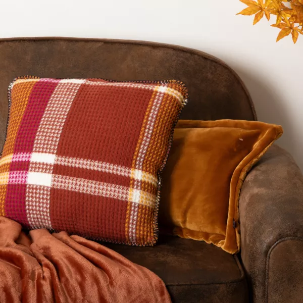 Coussin carré nid d'abeille (45 x 45 cm) Owen Terracotta