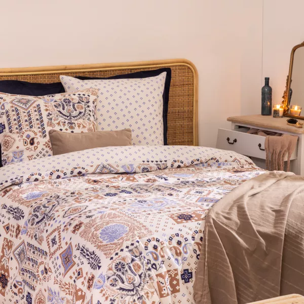 Housse de couette et deux taies coton (260 x 240 cm) Khafu Multicolore