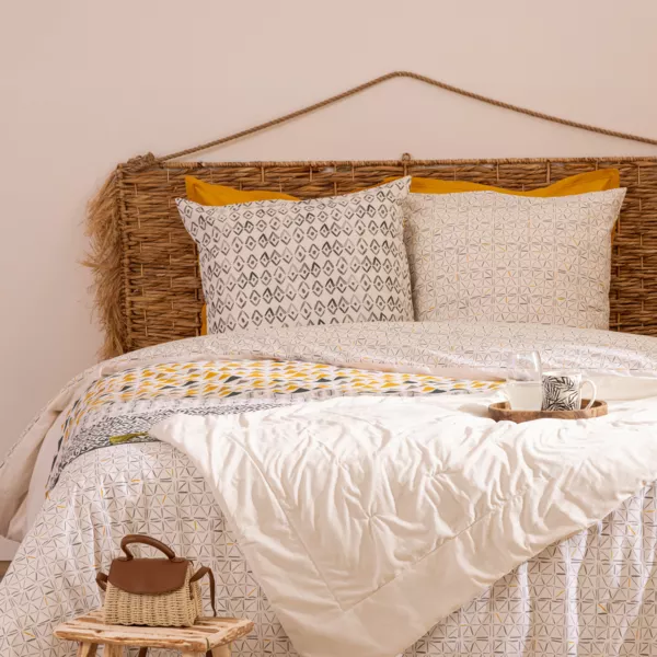 Housse de couette et deux taies coton (260 x 240 cm) Aqua Multicolore