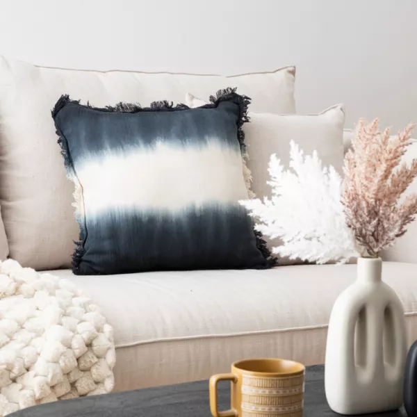 Cojín cuadrado flecos (40 x 40 cm) Inuit Dream Azul