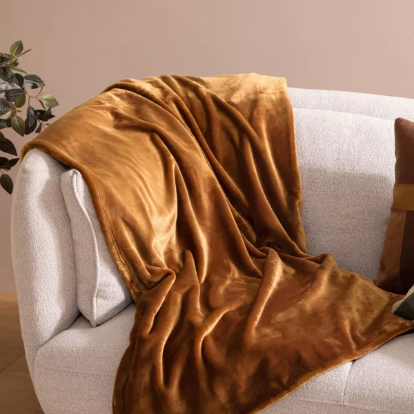 Plaid doux flanelle (180 x 230 cm) Cuddly Camel