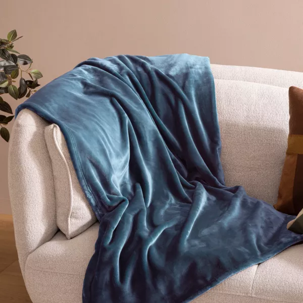 Plaid doux flanelle (180 x 230 cm) Cuddly Bleu foncé