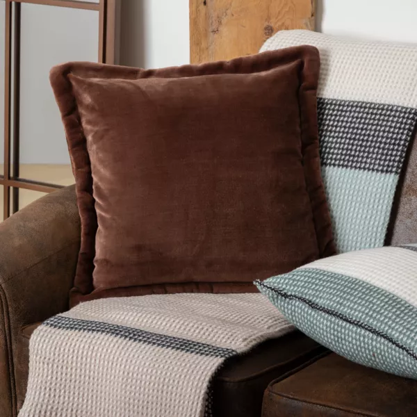 Coussin carré flanelle (53 x 53 cm) Cuddly Marron