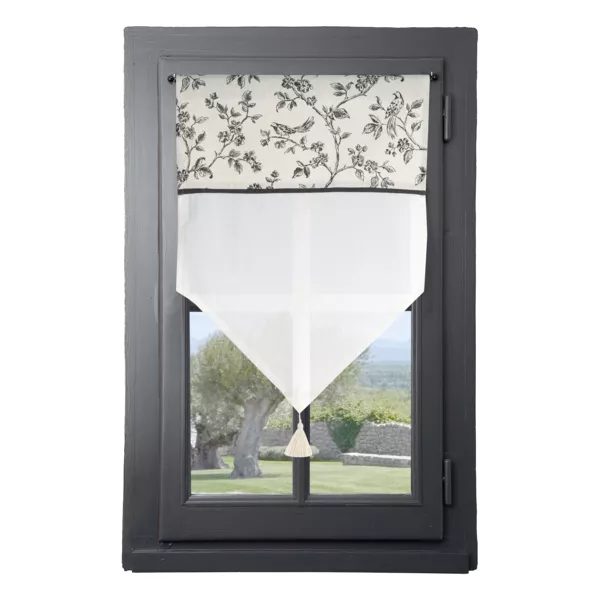 Vitragegordijn met roede (45 x 60 cm) Clarine Crèmewit