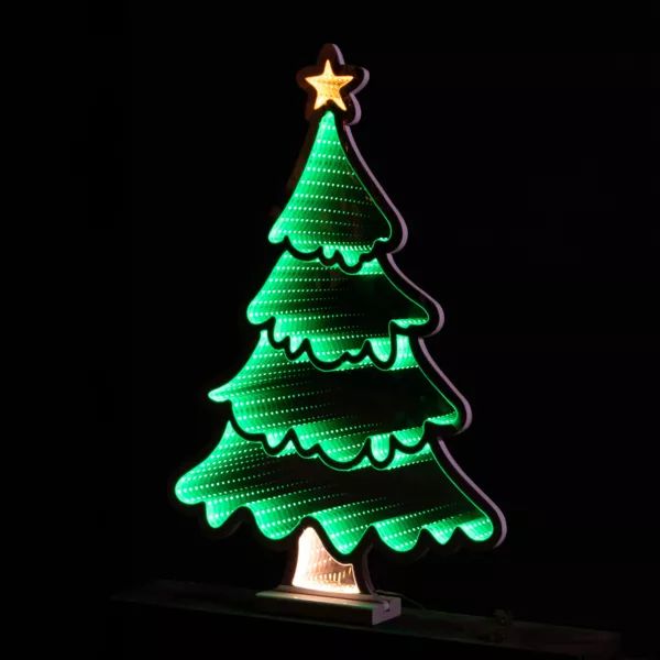 Sapin de Noël lumineux 231 LED (H60 cm) Infinity Blanc froid et multicolore