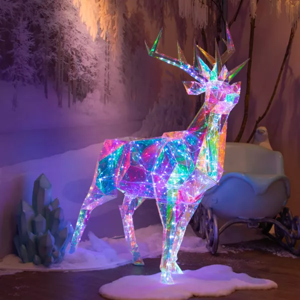 Reno luminoso 145 Micro LED (H145 cm) Hielo Blanco Frío