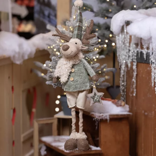 Stående jule-rentdyr (H82 cm) Herr Chic Beige