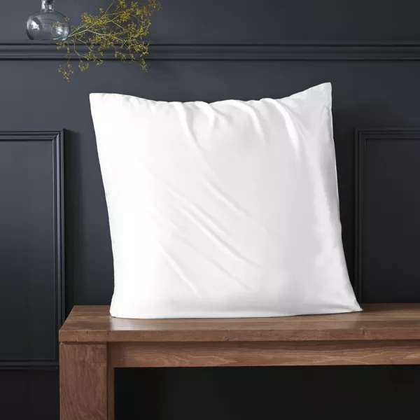 Funda de almohada cuadrada de seda de morera (63 x 63 cm) Mizuki Blanco
