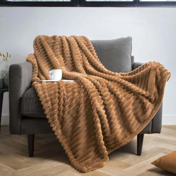 Plaid doux (125 x 150 cm) Dune Camel