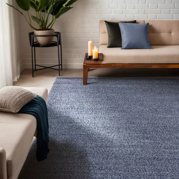 Alfombra rectangular de salón de material reciclado (140 x 200 cm) Sabana Gris