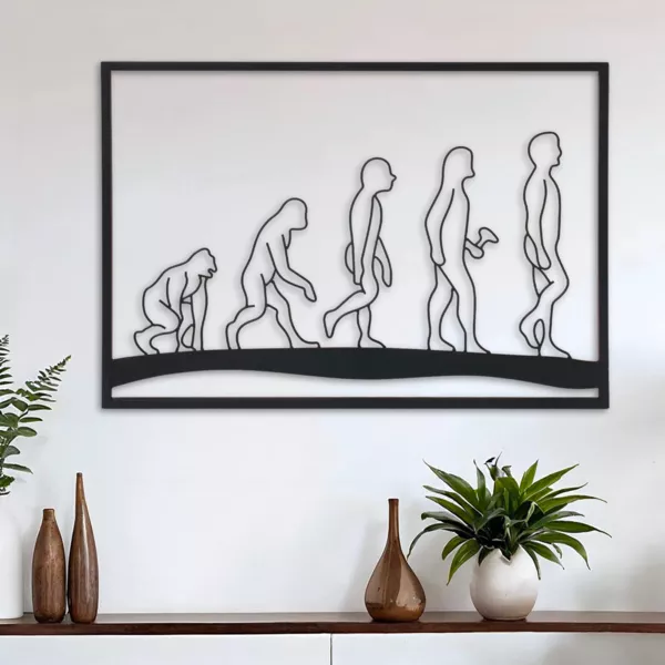 Decoración mural de metal (70 x H50 cm) Evolución Negro