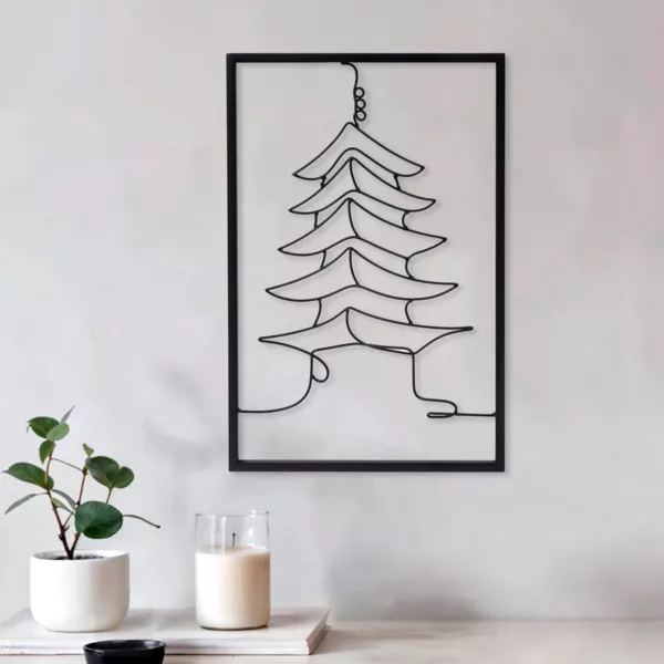 Vgdekoration i metal (H45 cm) Sort Tempel