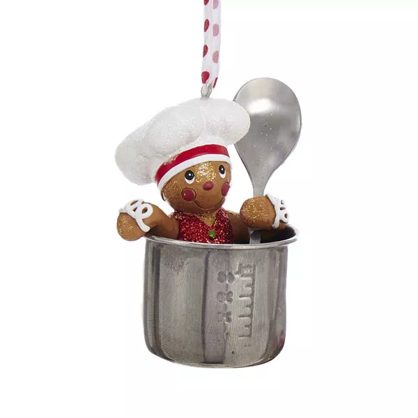 Suspension de Noël (H7 cm) Cuisinier Pain d'épices dans sa tasse