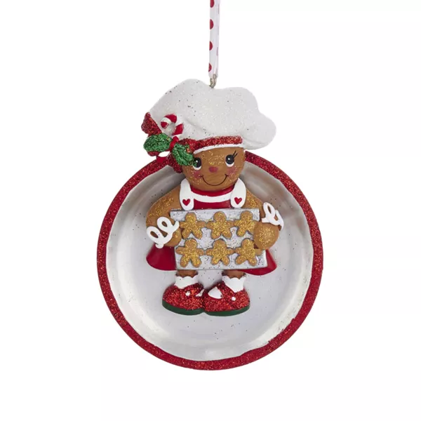 Suspension de Noël (H7 cm) Fillette Pain d'épices pailletée