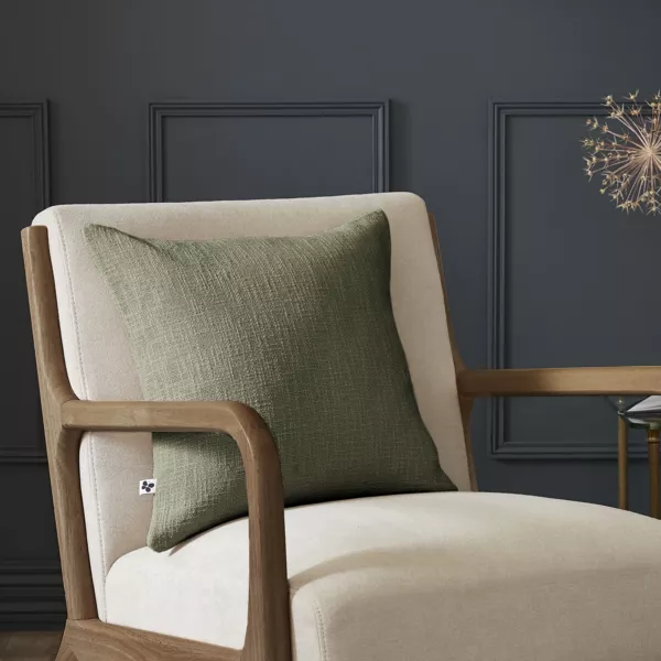 Coussin carré coton (45 x 45 cm) Sixtine Vert romarin