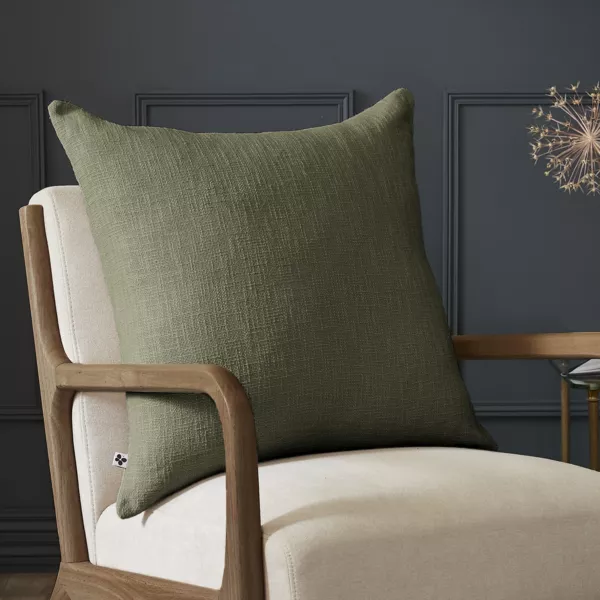 Coussin carré coton (60 x 60 cm) Sixtine Vert romarin