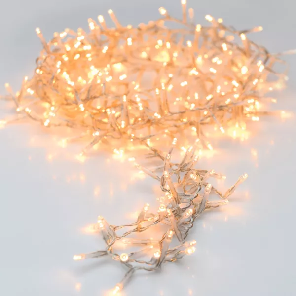 Guirlande lumineuse 34 m 1500 LED câble transparent Luxe Blanc chaud
