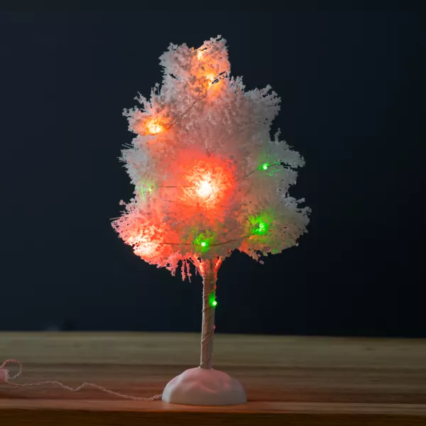 Batteridrevet lysende tr med 16 LED'er (H22 cm) Christmas Multifarvet