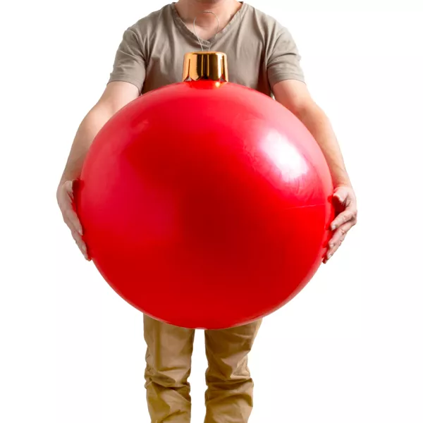 Grande boule de Noël gonflable (D65 cm) Rouge