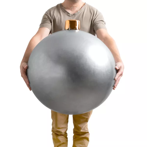 Bola grande de navidad hinchable D65 cm Plata