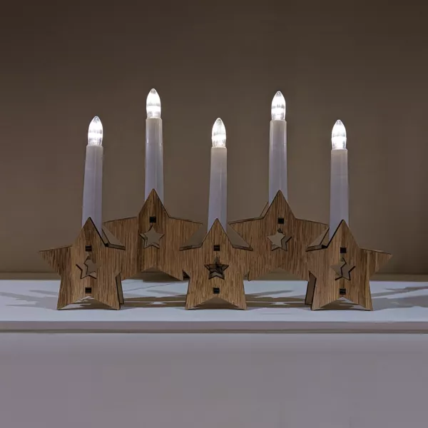 Decoración de velas estrellas con pilas con luz Blanco cálido 5 LED