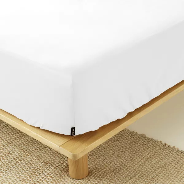 Drap housse percale de coton (140 x 200 cm) Cali Blanc