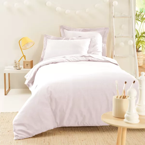 Housse de couette percale de coton (140 x 200 cm) Cali Rose poudré