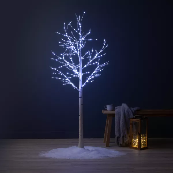 Lysende træ med 400 mikro-LED'er (H150 cm) Birk Wills Kold hvid