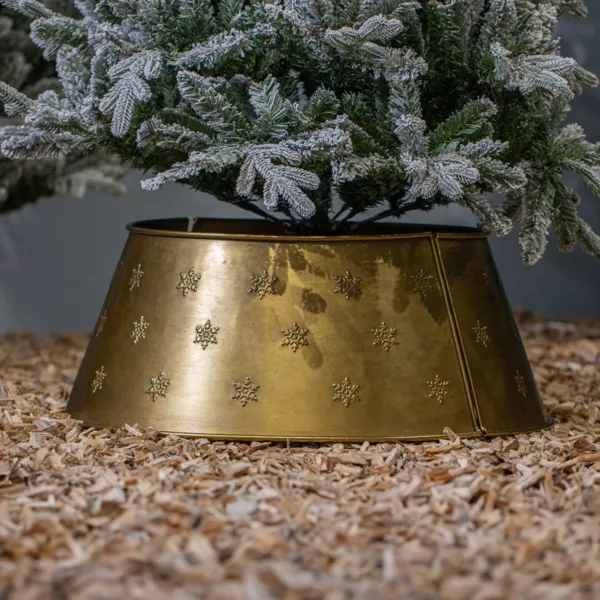 Juletrsfod i metal (D57 cm) Antik Guld