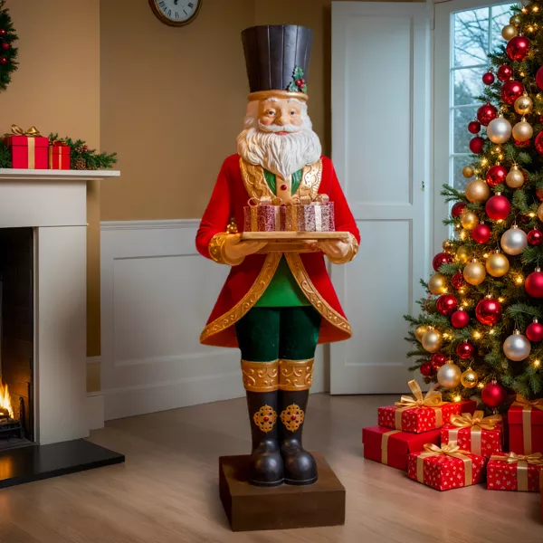 Babbo Natale Gigante (H175 cm) Gabriel in costume Rosso