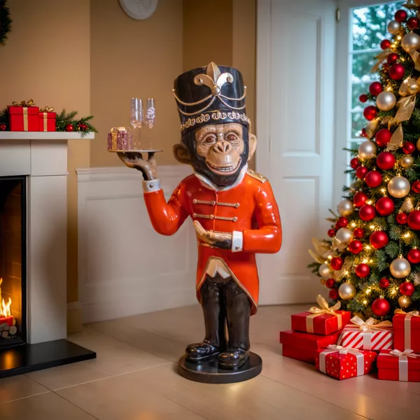 Singe de Noël Géant (H152 cm) Wilhem à votre service