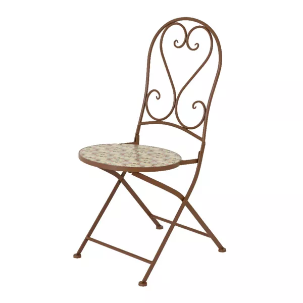 Chaise bistro pliable en mosaque Lyon Marron