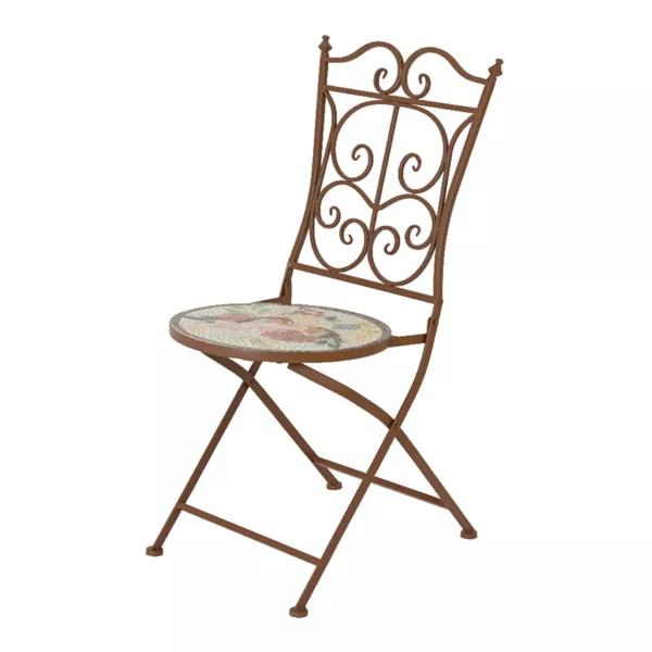 Chaise bistro pliable en mosaïque Aberdeen Marron