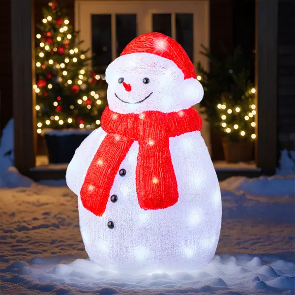 Muñeco de nieve luminoso 60 LED (H46 cm) Lenny Blanco frío