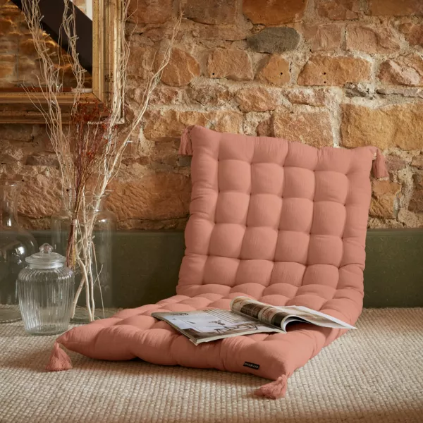 Matelas de sol gaze de coton (60 x 120 cm) Gaïa Rose pêche