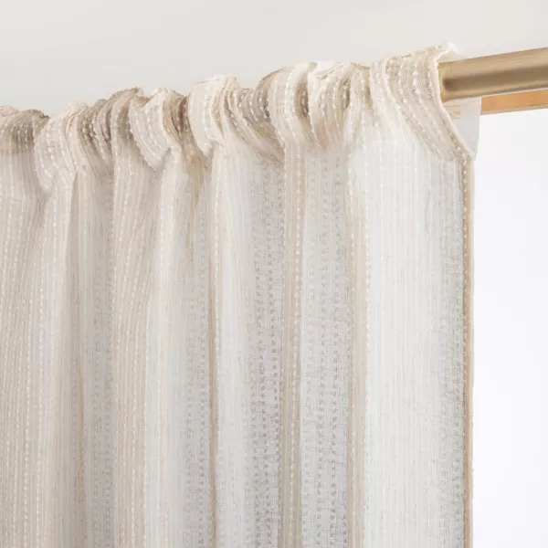 Vitrage met roede schuifzoom (280 x 240 cm) Arthur Beige