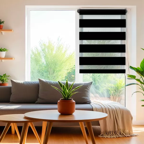 Doppelrollo Tag & Nacht (60 x H180 cm) Schwarz