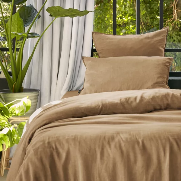 Funda nórdica lyocell Tencel™ lavado (140 x 200 cm) Olivia Camel