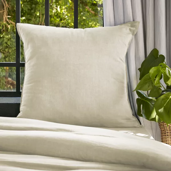 Kussensloop vierkant gewassen TENCEL™ Lyocell (80 x 80 cm) Olivia Beige pampa