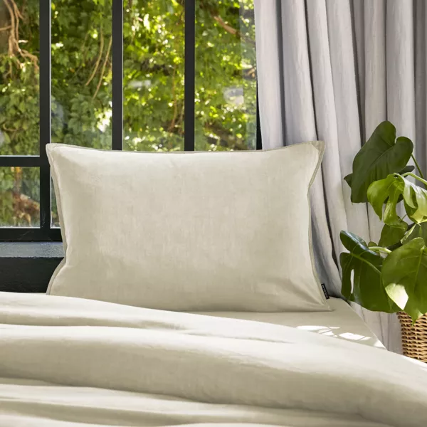 Rektangulært lyocell Tencel vasket pudebetræk (50 x 70 cm) Olivia Beige pampa