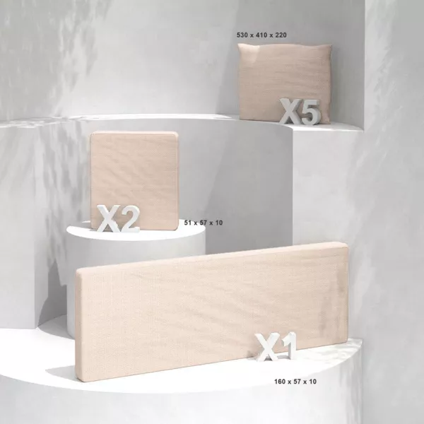 Juego de cojines de reemplazo para el conjunto de jardín Calvi 5 personas - Beige