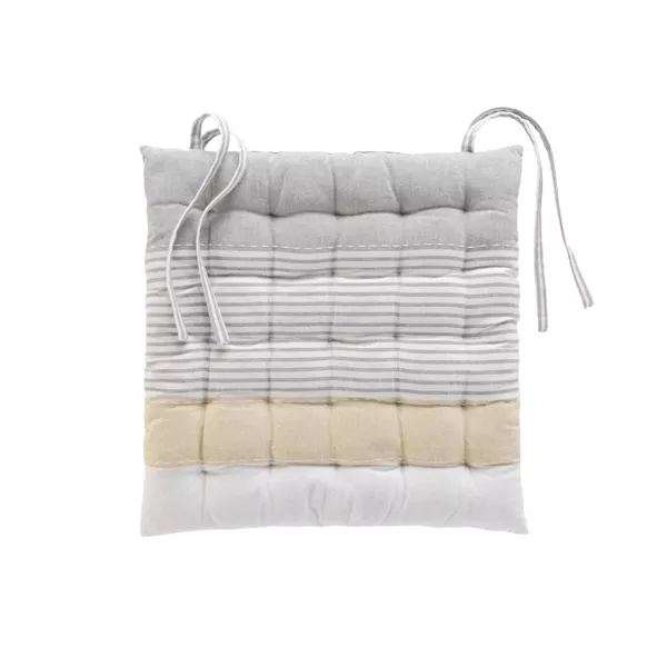 Coussin de chaise carré polycoton (38 x 38 cm) Iliade Gris