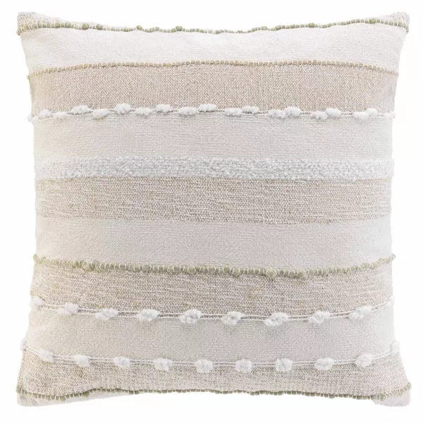 Cojín cuadrado de tela de algodón tejido (60 x 60 cm) Santos Beige