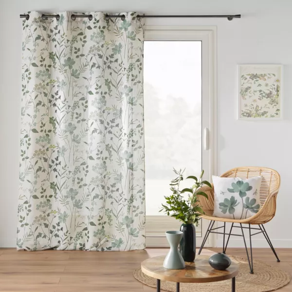 Cortina efecto lino (140 x 260 cm) Palmiflore Verde