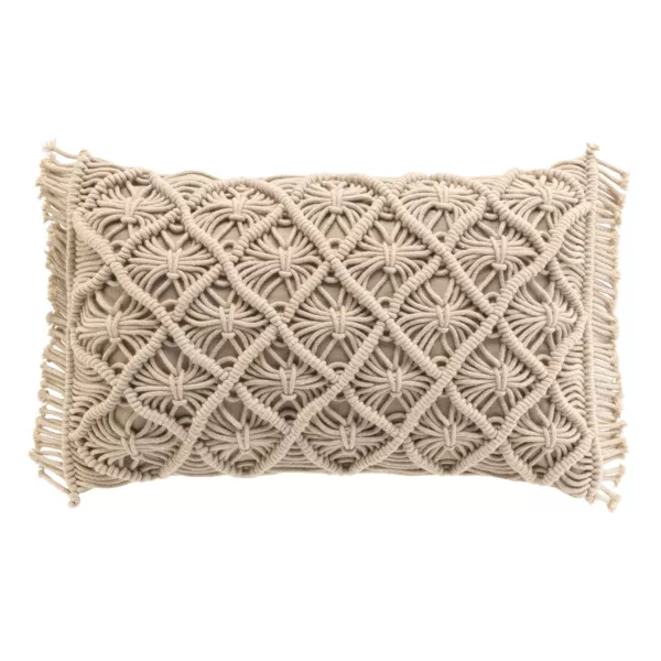 Cojín rectangular macramé (30 x 50 cm) Indy Topo