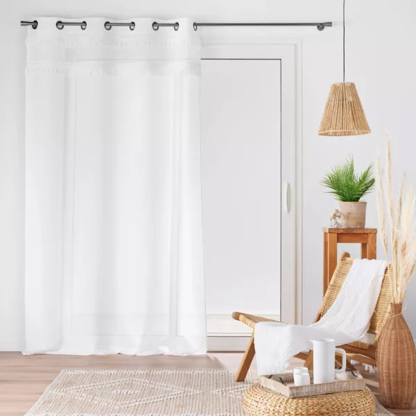 Vitrage met ringen (140 x 240 cm) Frangina Wit